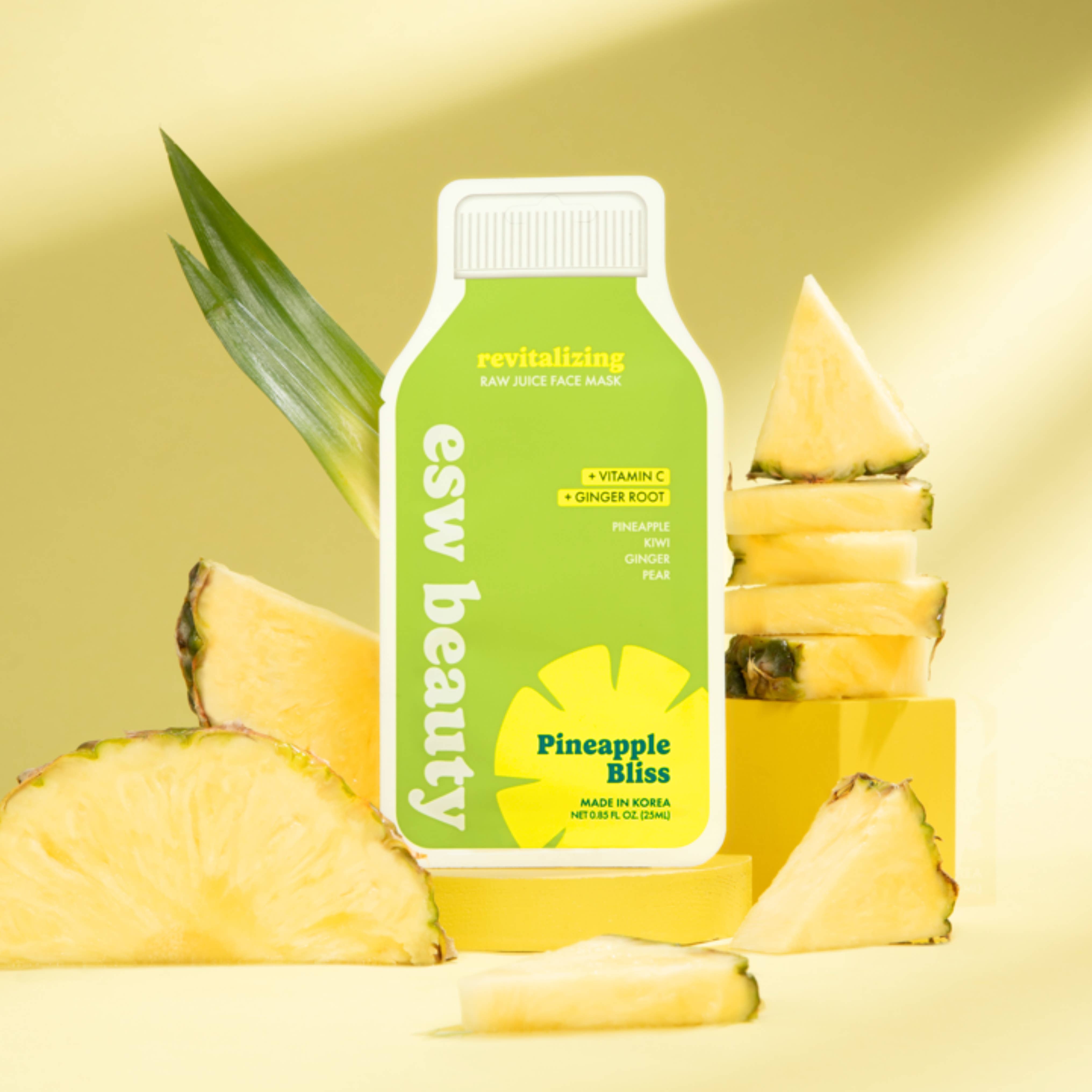 ESW Beauty - Wholesale Skincare Face Mask - Pineapple Bliss Revitalizing Raw Juice Sheet Mask