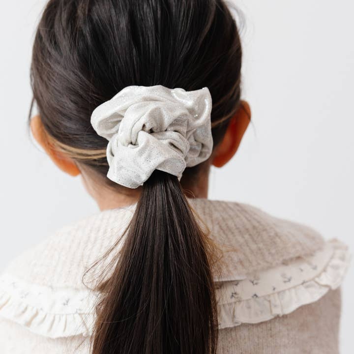 Frosted Champagne Sparkle Oversize Scrunchie for wholesale by Little Poppy Co
