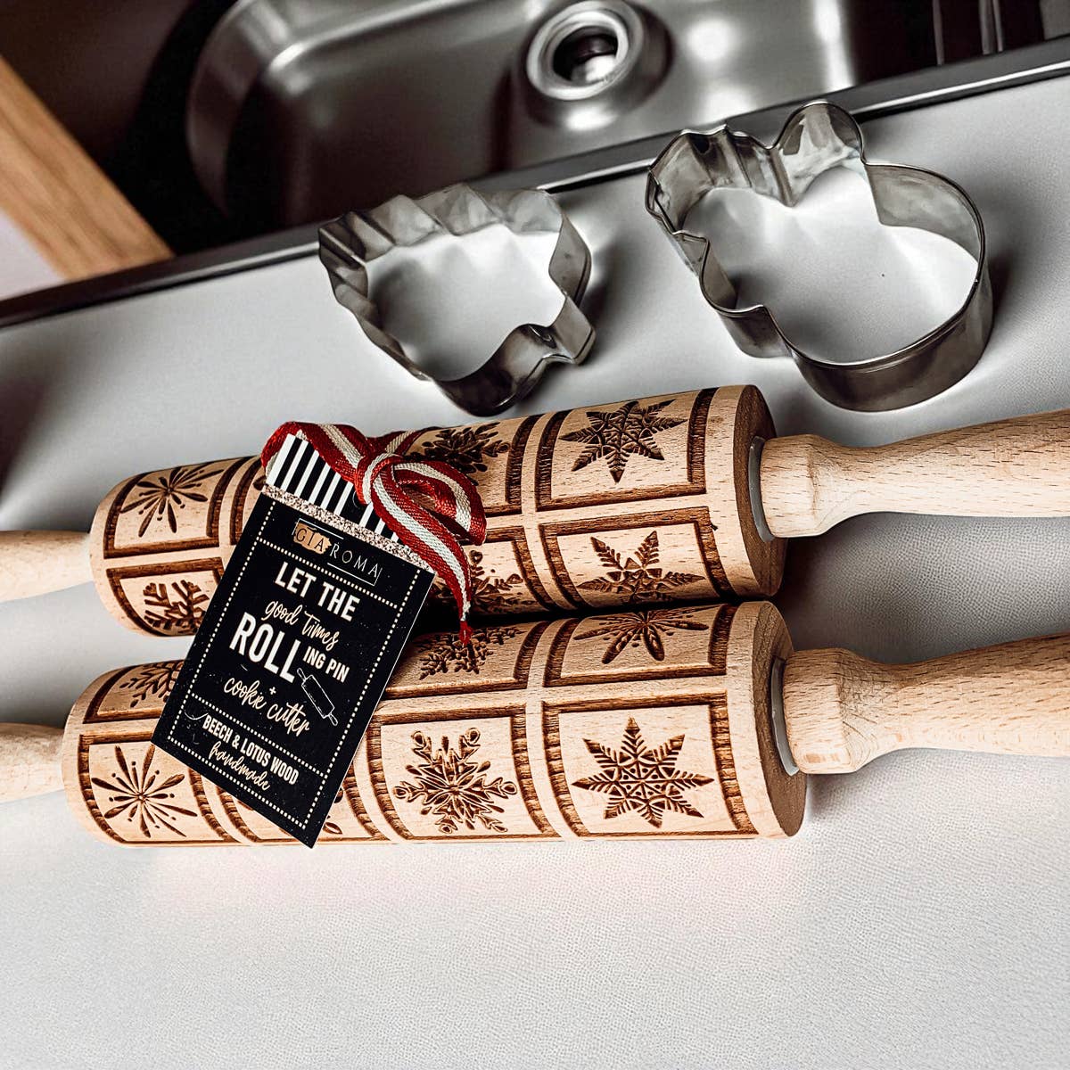 Gia Roma - Wholesale Rolling Pin - Christmas Cookie Cutter Baking Gift Set Wooden Rolling Pins 30
