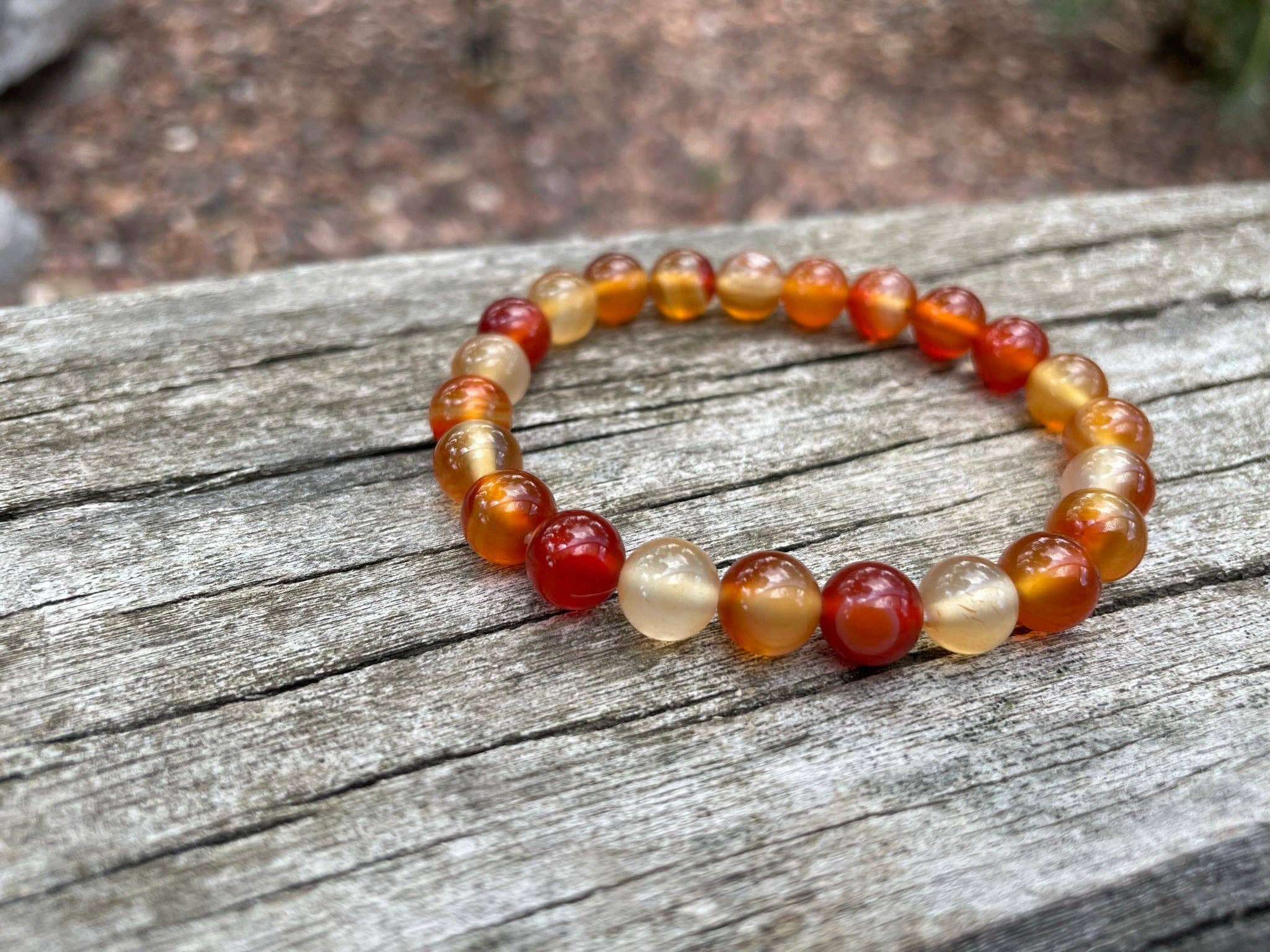 Boutique Bohème - Wholesale Beaded Bracelet - Carnelian lithotherapy elastic bracelet, Made in France3