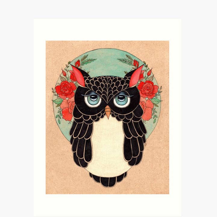 Impression d'art Night Owl pour la vente par The Art of Lea Barozzi