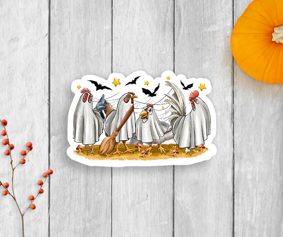 Expression Design Co - Wholesale Sticker - Spooky Chickens Vinyl Sticker