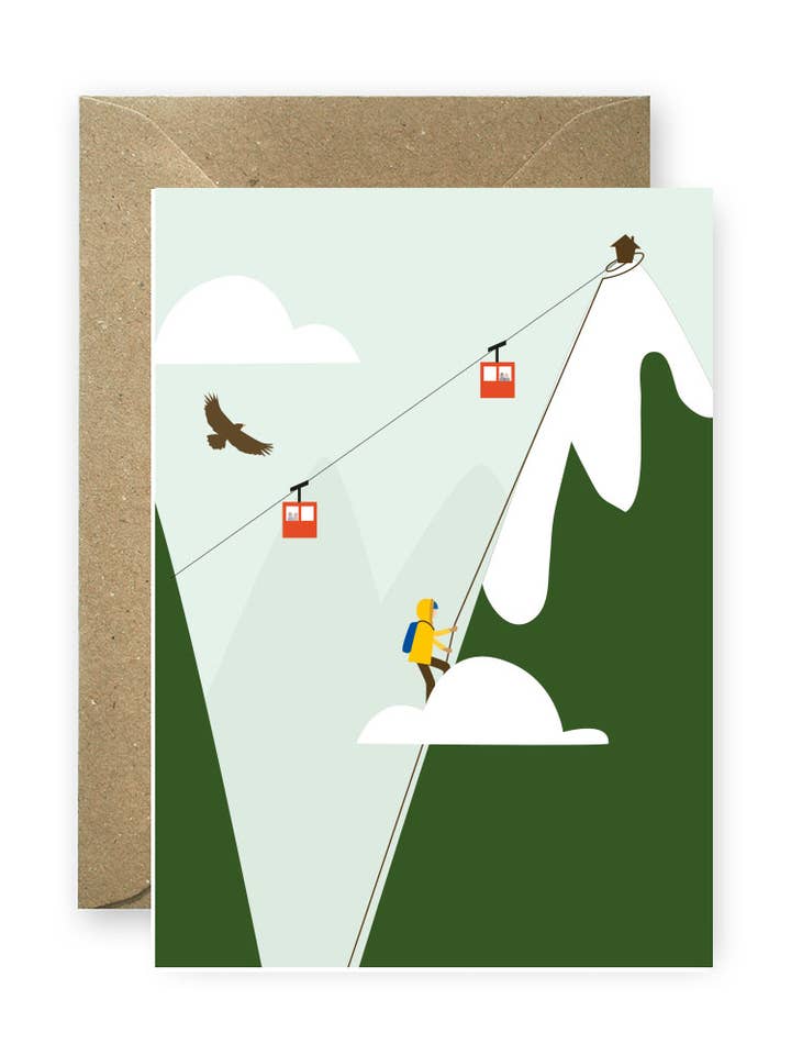 Postkarte BERGSTEIGER for wholesale by Linienwerk