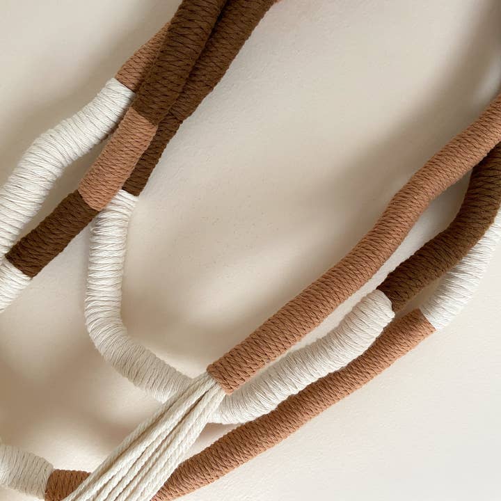 OLFFE - Wholesale Decorative Tassel/Wall Drop - Large Neutral Wrapped Wall Hanging2