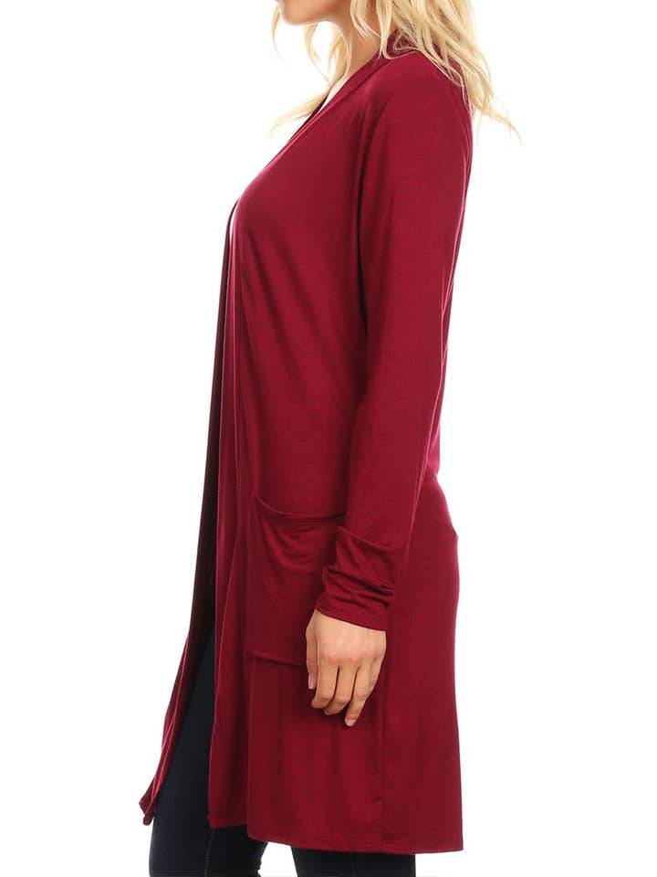 MOA COLLECTION - Wholesale Cardigan - Women's - Women's Long Sleeves Casual Solid Outerwear Sweater Cardigan2