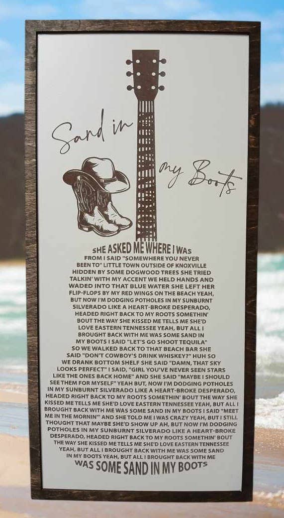 Crates Etc - Vente Pancarte - Chanson personnalisée - panneau personnalisé - Paroles de chanson - mariage - Panneau8