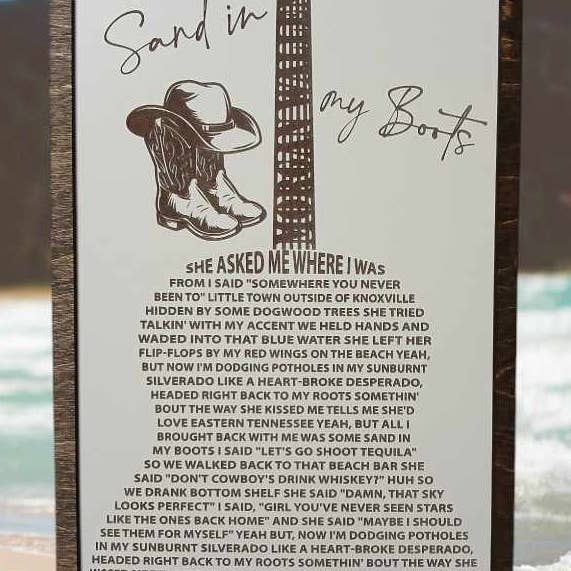 Crates Etc - Vente Pancarte - Chanson personnalisée - panneau personnalisé - Paroles de chanson - mariage - Panneau8