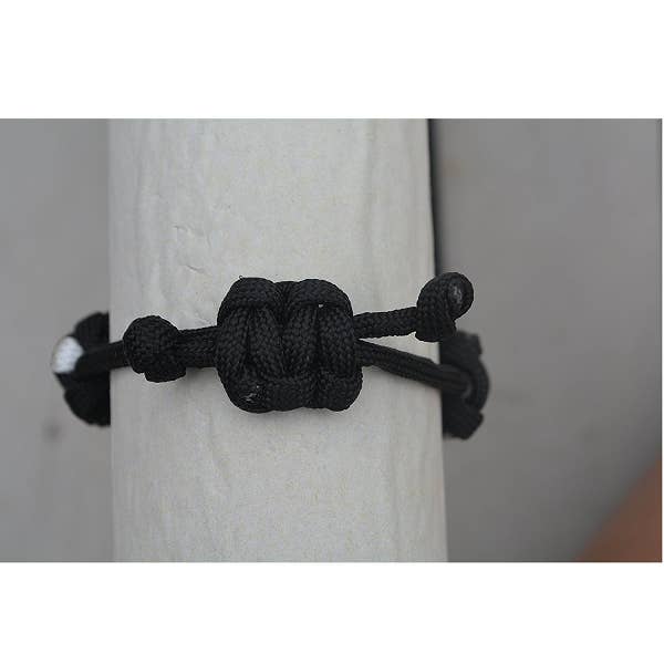 Sportybella - Wholesale Woven/braided bracelet - Lacrosse Black Paracord Bracelet2