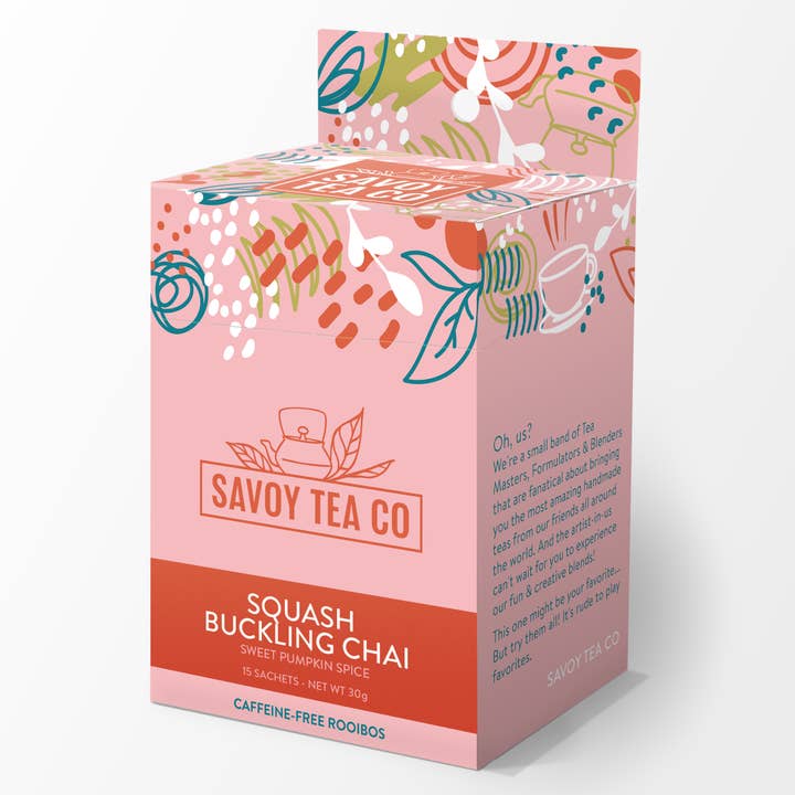 Squash Buckling Chai Rooibos - 15 Tea Sachets Caffeine-Free for wholesale by Savoy Tea Co
