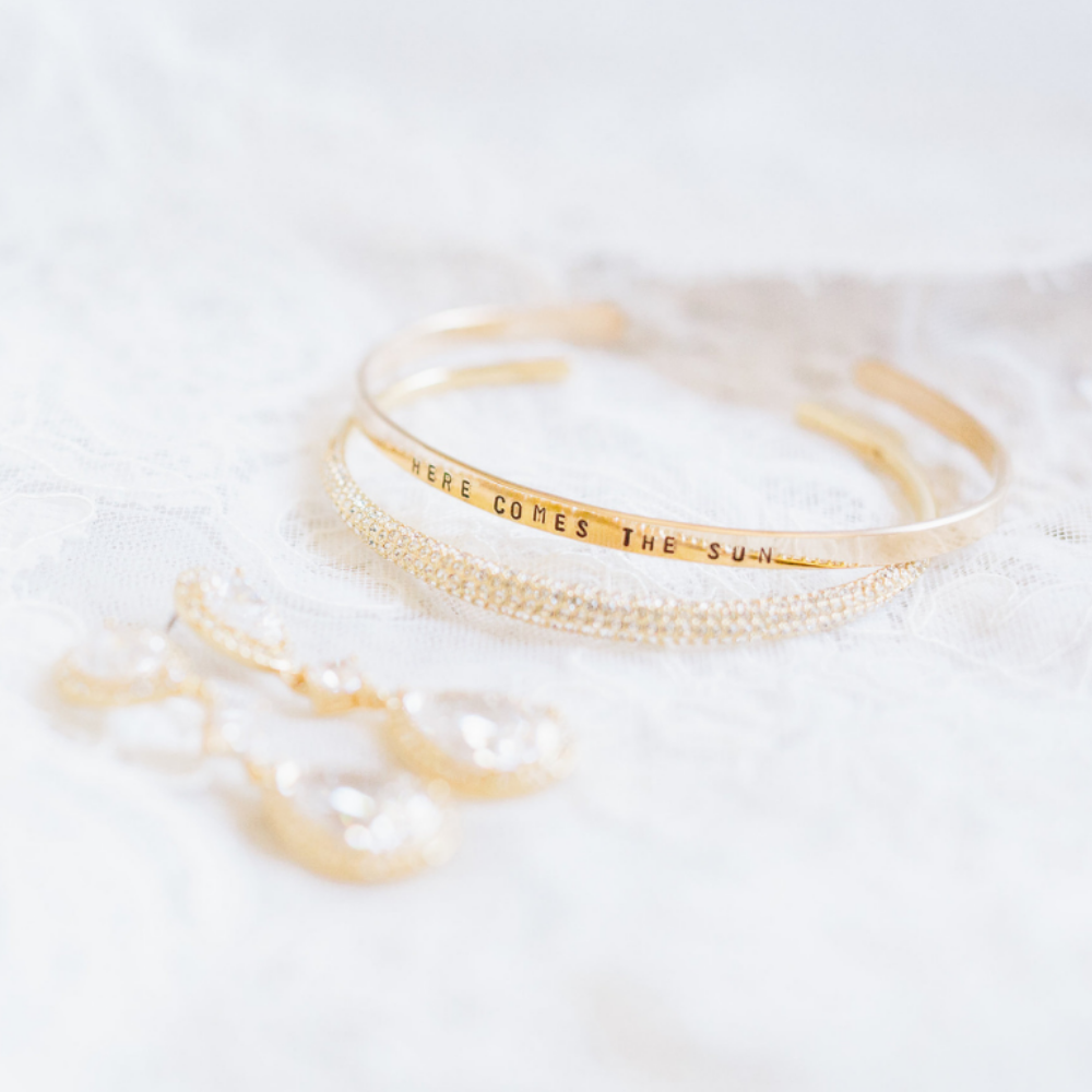 Camilla Limón - Wholesale Bangle Bracelet - 18K Gold Mantra Bracelet | Ohana Quote | Engraved Bracelet1