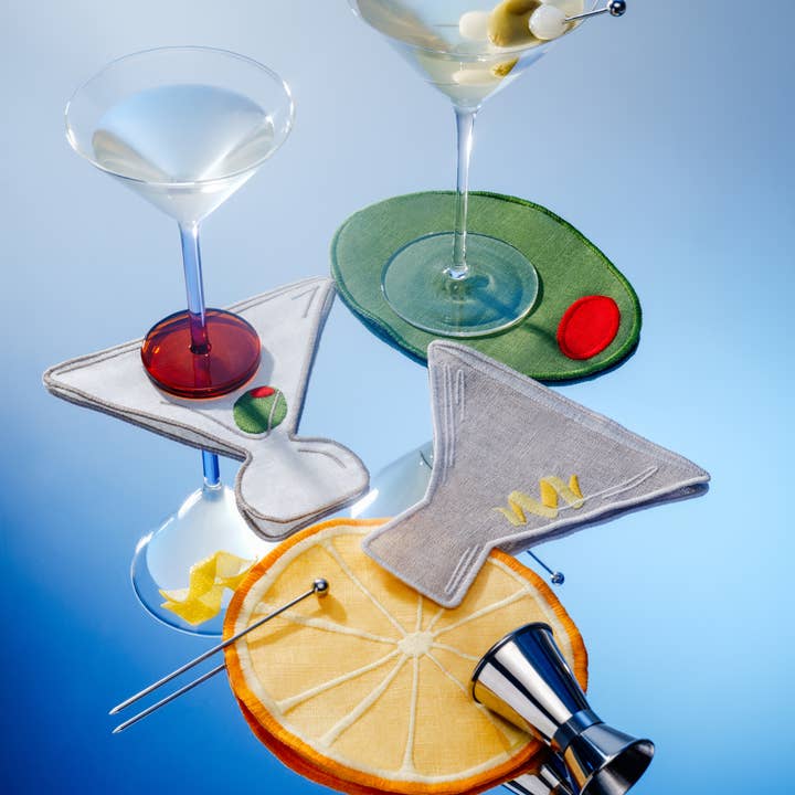 Piecework - Wholesale Dinner & Cloth Napkin - ✨Back In Stock✨Martini Cocktail Napkins - Set Of 42