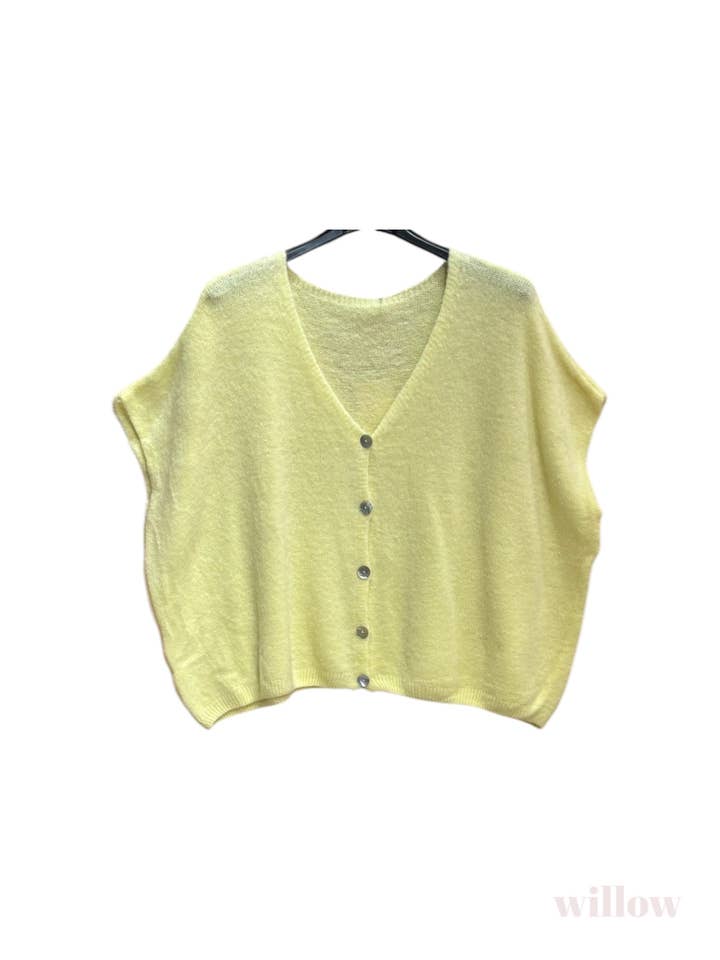 Moonsun - Wholesale Cardigan - Women's - Short-sleeve alpaca v-neck cardigans3