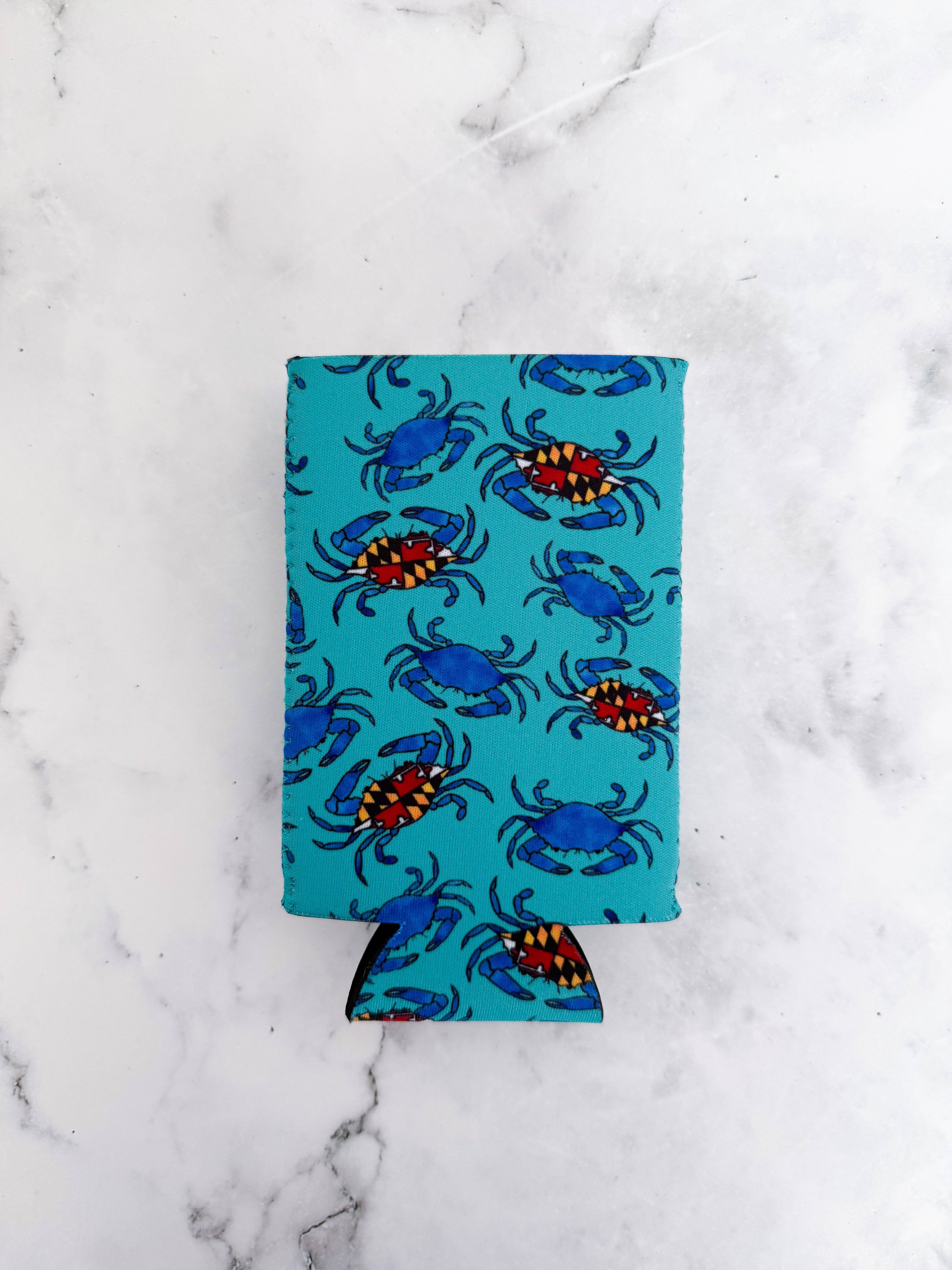 Jami Creates - Wholesale Drink Huggers & Koozies - Maryland Blue Crab Skinny Can Cooler Koozie1