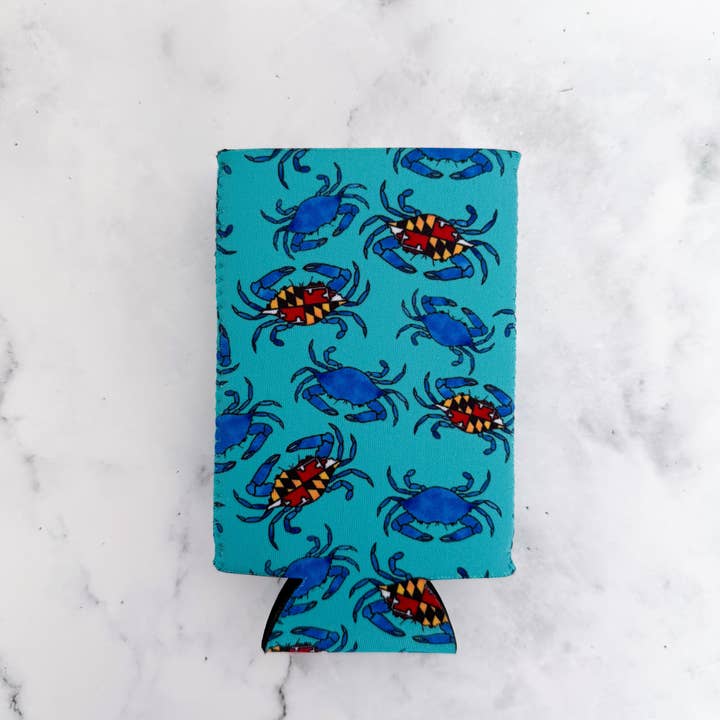 Jami Creates - Wholesale Drink Huggers & Koozies - Maryland Blue Crab Skinny Can Cooler Koozie1