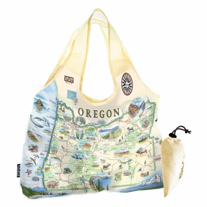 Oregon State Map Pouch Tote Tasker – Genanvendelig & Kompakt for engroshandel hos XPLORER MAPS