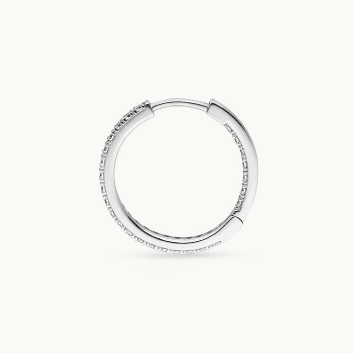 OISHI DIAMONDS - Wholesale Huggie Earrings - Elegant 14k Gold Diamond Hoop Earrings, Solid Gold Jewelry