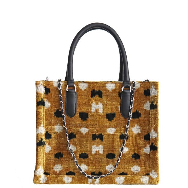 Medium Tote Bag with Leather Handle and Chain&Tassel 002 for wholesale by MIASETA