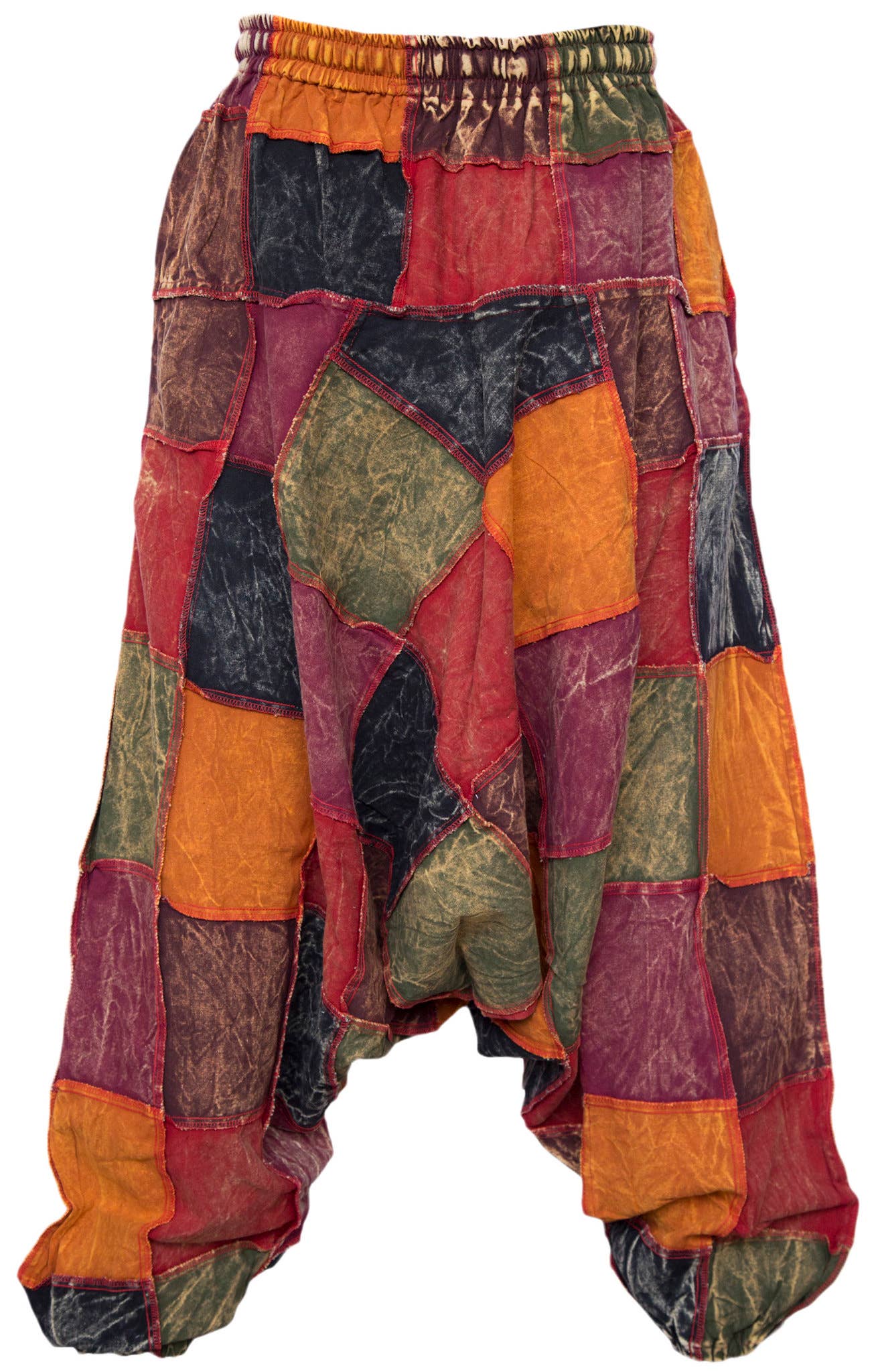 Gheri - Wholesale Pants - Men's - Cotton Stone Washed Aladdin Wide Leg Patchwork Harem Pants1