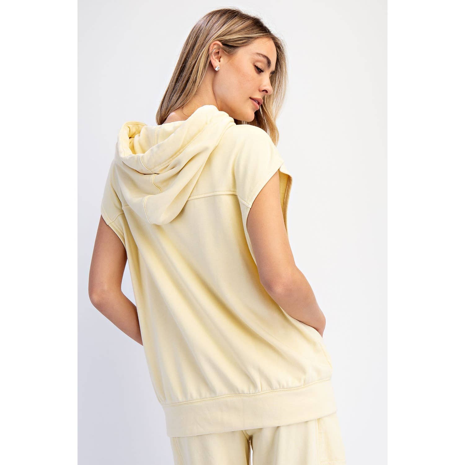 Rae Mode - Wholesale Hoodie - Women's - MINERAL WASHED TERRY SLEEVELESS HOODIE SWEATSHIRT23