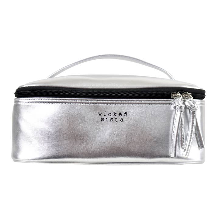 Silver Medium Kosmetiktasche for wholesale by Wicked Sista Bags