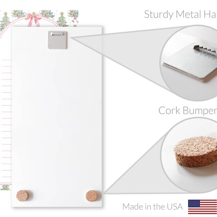 White 8x16 Glass Dry Erase-Blush & Baubles Christmas | Custom for wholesale on Faire4