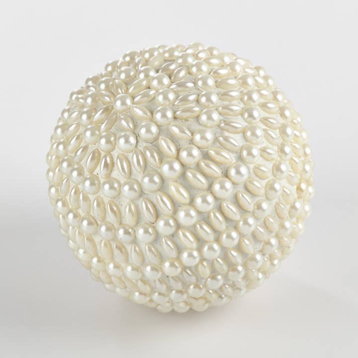 Fennco Styles - Wholesale Ornament - Ivory Pearl Design Ornament 4" Decorative Ball1