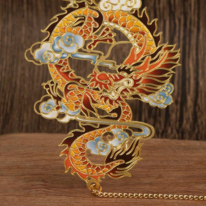 Bright MacMing - Vendita all'ingrosso Segnalibro - Segnalibro in metallo Dragon in Cloud