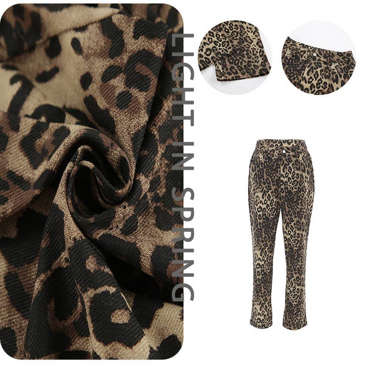 Leopard Print HighWaist WideLeg Pants Spring 2025 for wholesale on Faire11