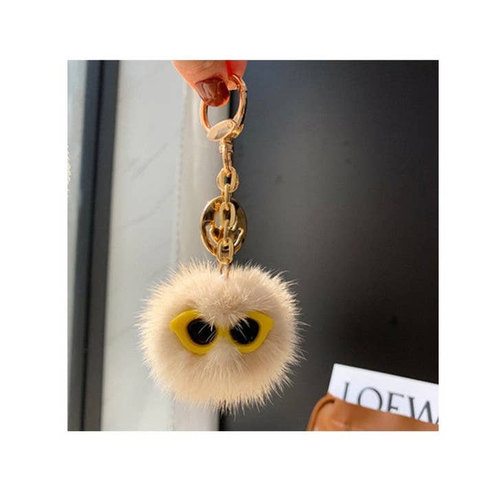 FurDecoration – wholesale Keychain – Women's – Fluffy Mink Fur Ball Keychain Bag Charm3