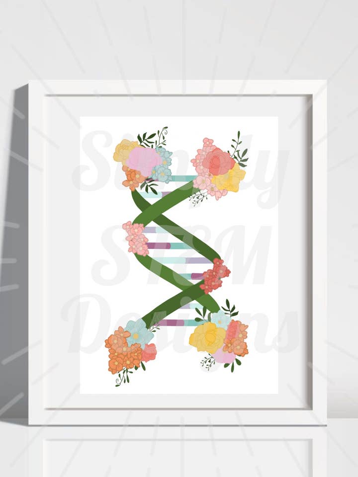 DNA Flowers 5x7 Art Print for wholesale by Simply STEM Designs