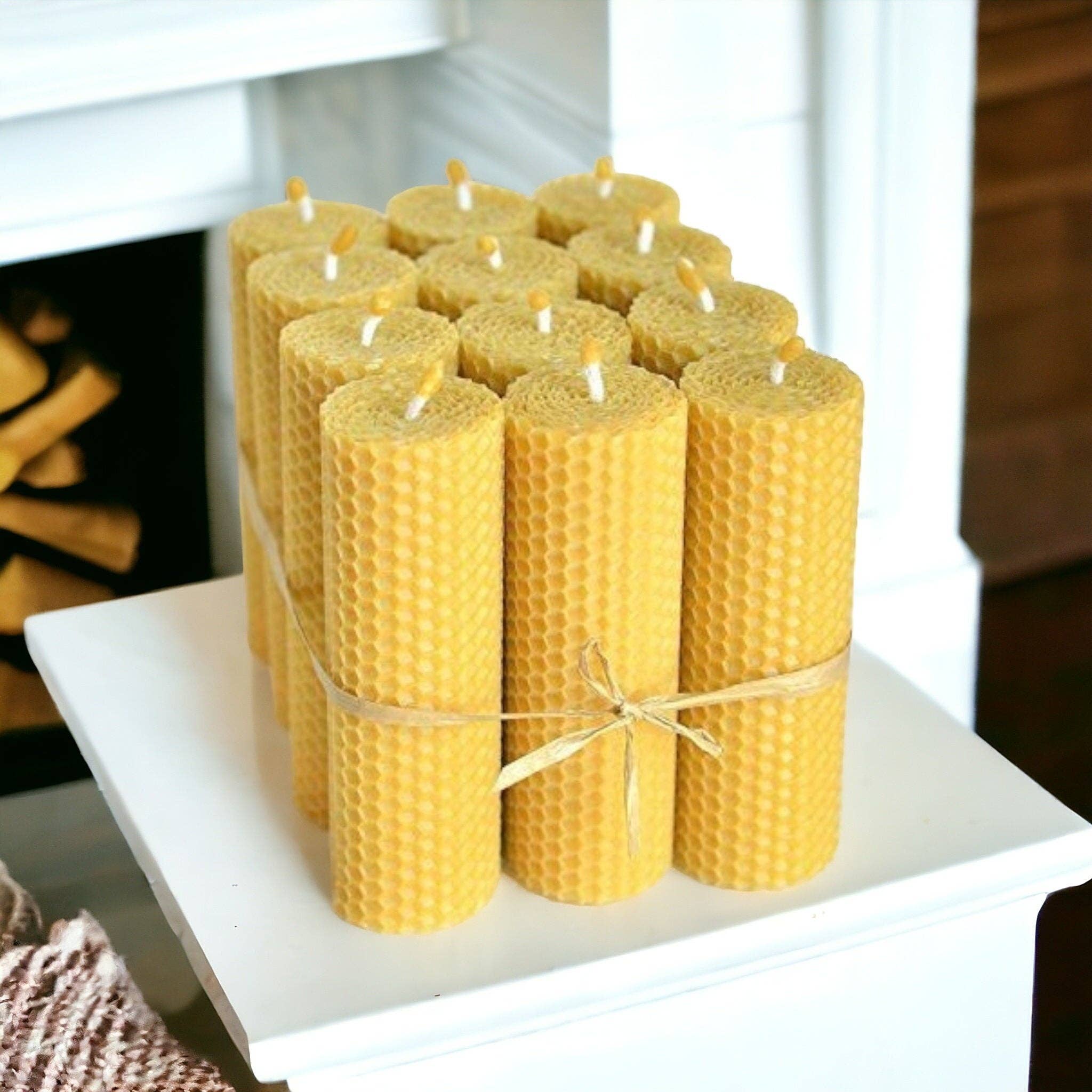 Xeva Candle Desing LLC - Wholesale Pillar Candle - BULK Honeycomb Beeswax Candles, %100 pure beeswax candles