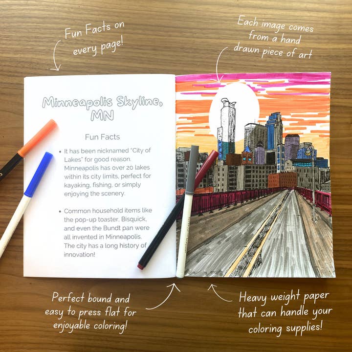 Alyssa Whetstone Art - Wholesale Coloring & Activity Book - Adult - Minnesota Hand-Drawn Coloring Book2