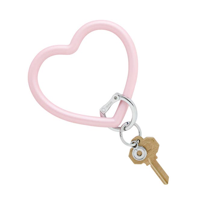 Silicone Heart Keychain - Rose Pearlized for wholesale by Oventure