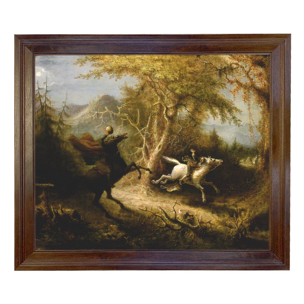Madison Bay Co. - Historical Home Decor Reproductions - Wholesale Schilderen/Tekenen - Schilderijafdruk van de Ruiter zonder Hoofd die Ichabod Crane Achtervolgt22
