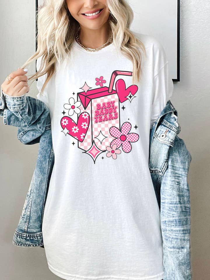 SONDO DESIGN LTD – wholesale Tunic – Women’s – Baby Daddy Tears Valentine Shirt, Valentines Tears Juice Box1