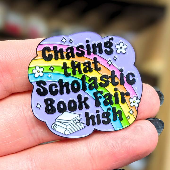 Indigo Maiden - Wholesale Lapel Pin/Button - Chasing That Scholastic Book Fair High Enamel Pin