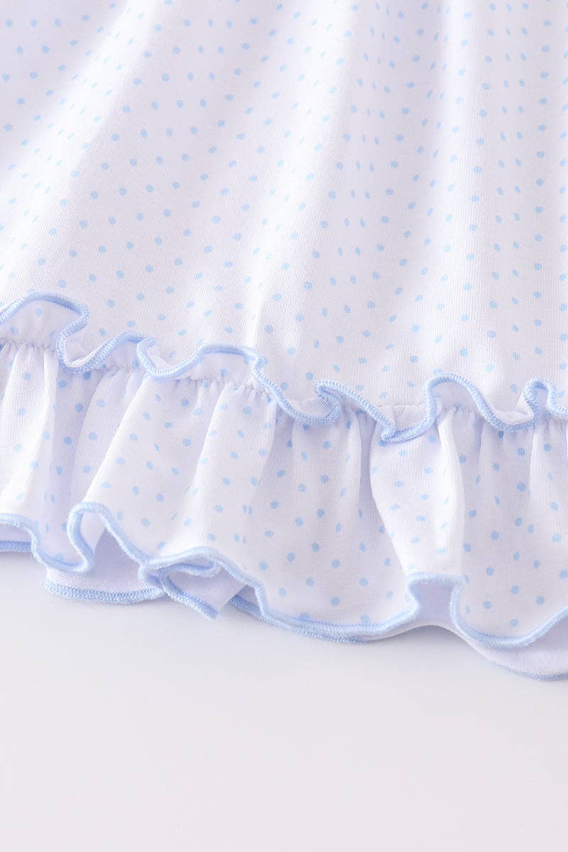 Mom & Co. - Vente Ensemble haut et pantalon – enfant - Ensemble fille premium blanc à volants et nœud2