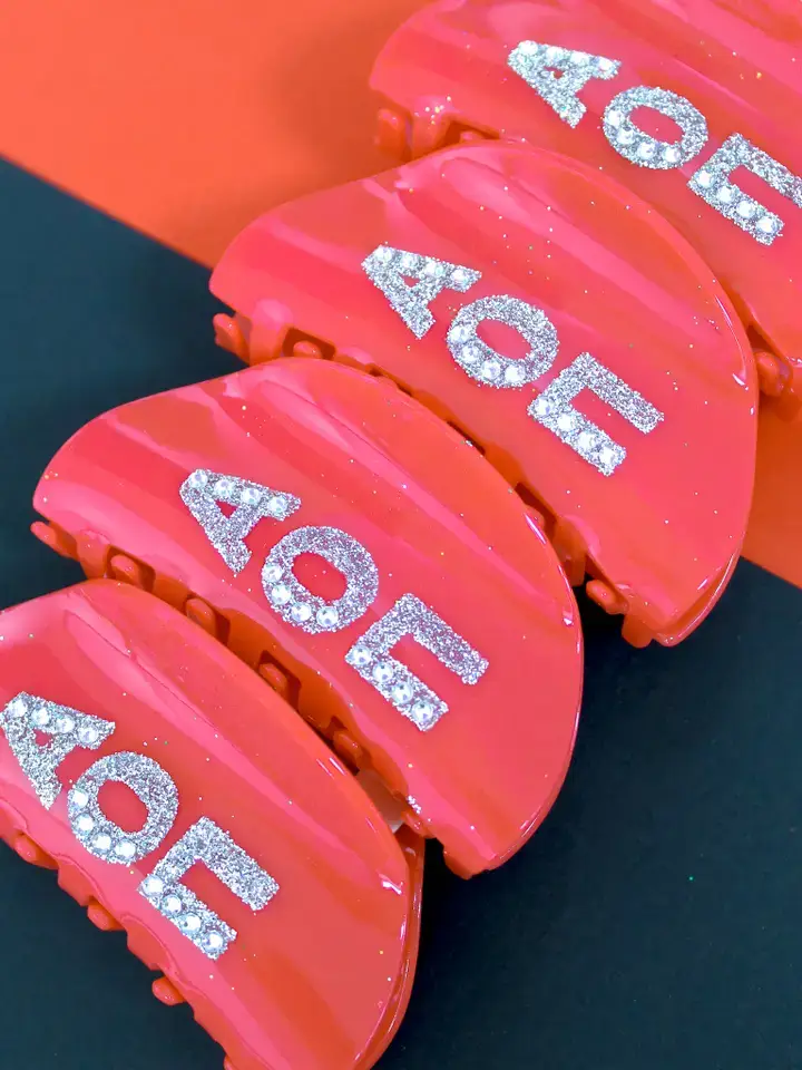 Duo Threads - Wholesale Hair Clip - Women's - Alpha Omicron Pi Girl On the Go Sorority Hair Claw Clip 0