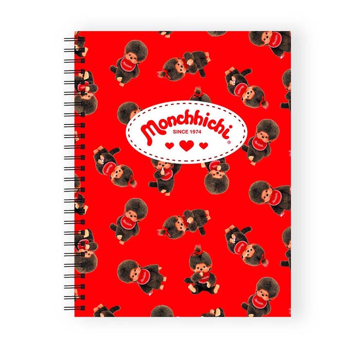 Monchhichi Red Spiral Notebook for wholesale by Pipsticks