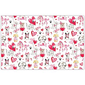 Handbemaltes Valentine Pooches Tischset für den Großhandel von RosanneBeck Collections