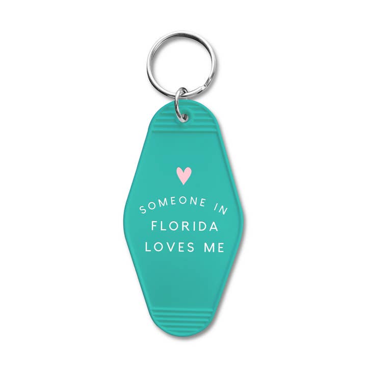 Declaration & Co - Vente Porte-clés – unisexe - Porte-clés rétro d'hôtel - Quelqu'un en Floride m'aime