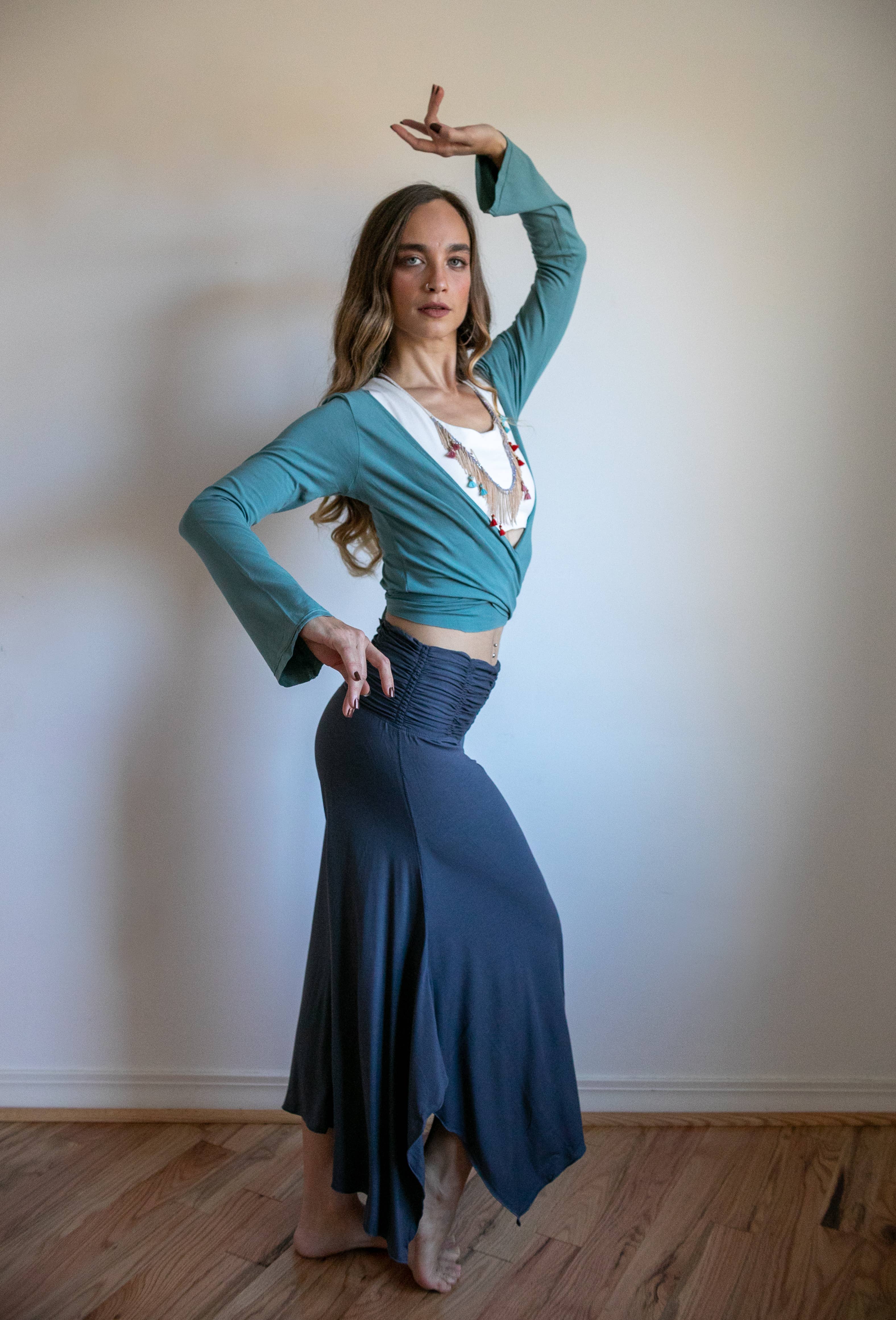 Paramita Designs - Wholesale Pants - Women's - Ruched Waistband Wide Leg Gaucho Pants4