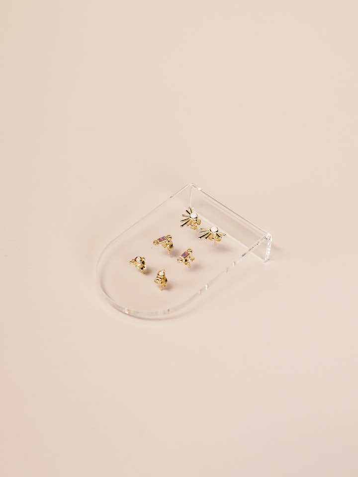 Clear Earring Display Bent Small for wholesale by JaxKelly