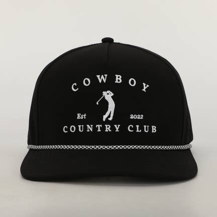 Golfer Roped Hat Black for wholesale by Cowboy Country Club
