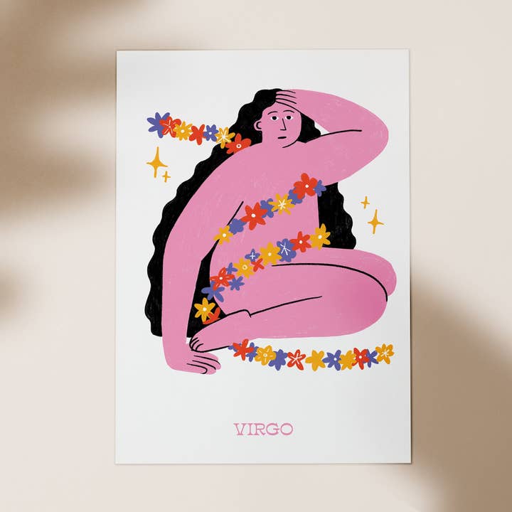 Virgo Zodiac Sign - Wall art illustration print for wholesale by Matilde Horta