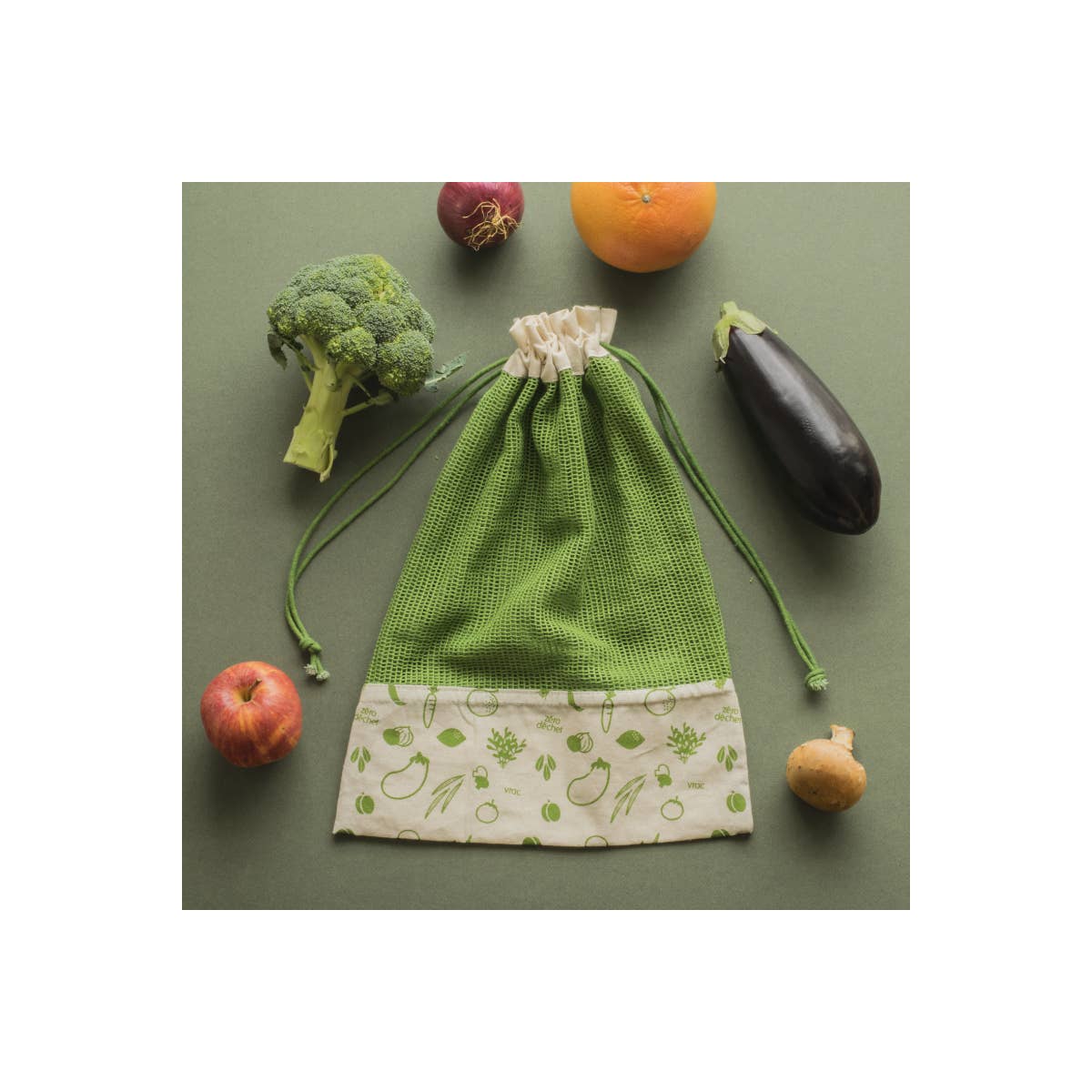 Pebbly France - Wholesale Grocery/Shopping Bag - Organic Cotton Vegetable Bag