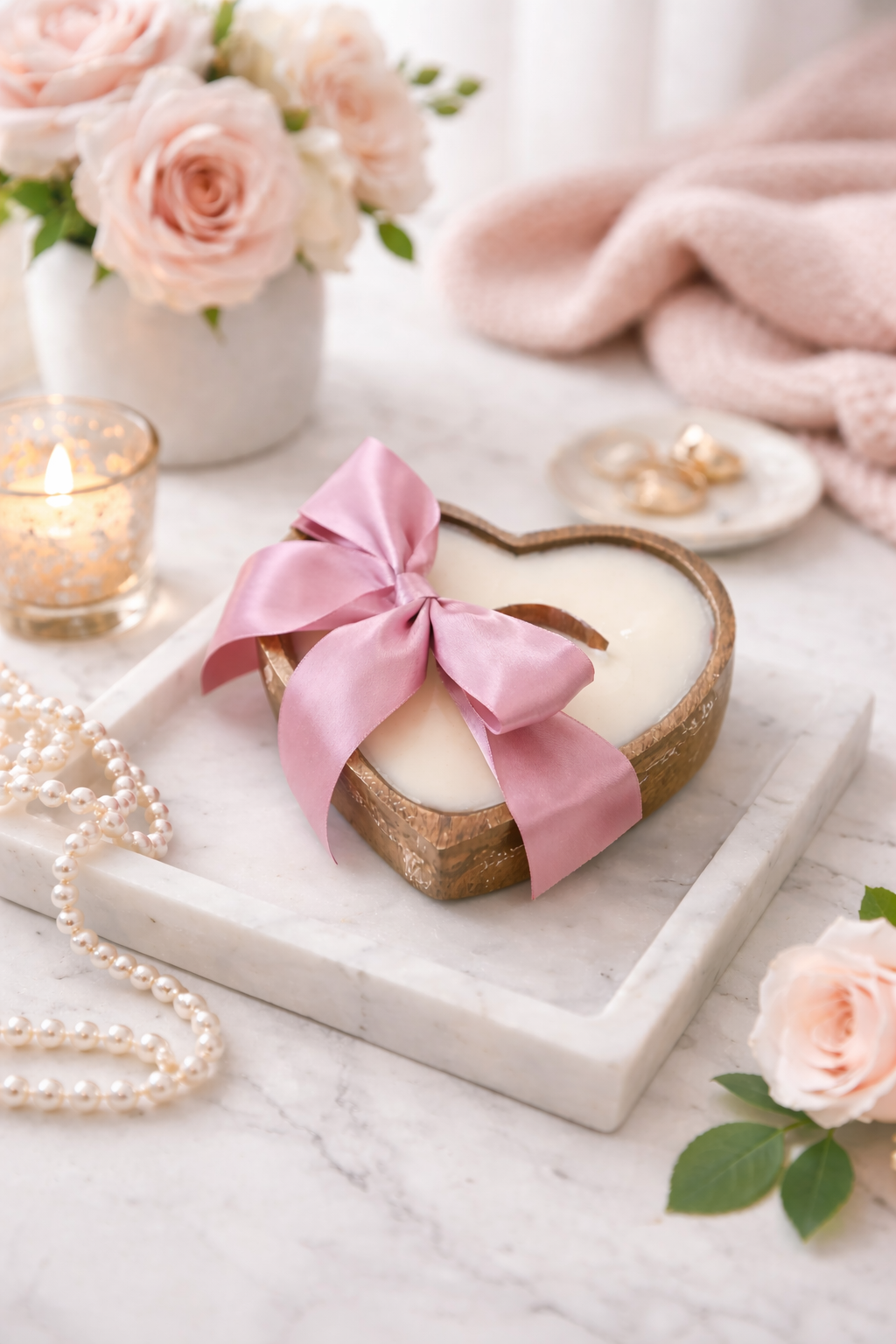 The Willow Tree Co - Wholesale Jar/Filled Candle - Vanilla Cashmere Wooden Bowl Luminary1