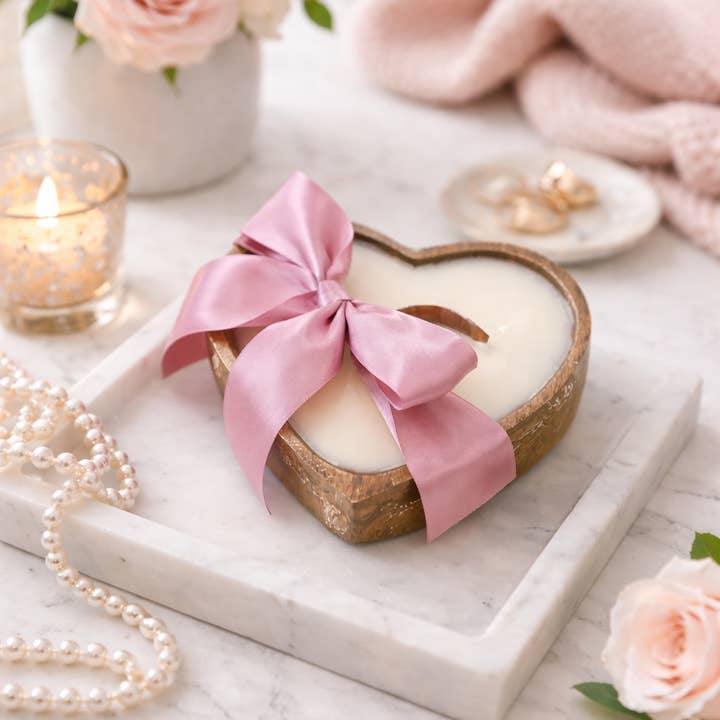 The Willow Tree Co - Wholesale Jar/Filled Candle - Vanilla Cashmere Wooden Bowl Luminary1