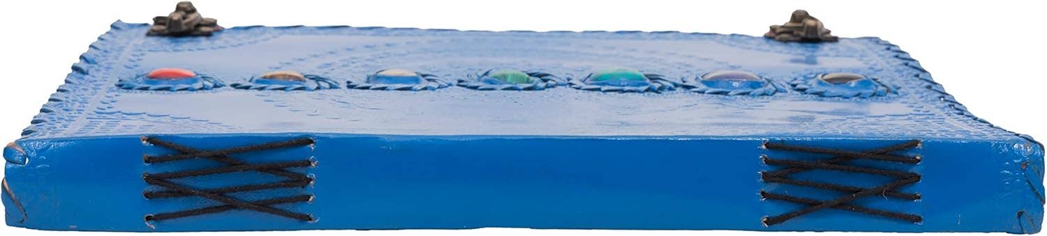 Tuzech Leather - Wholesale Journal/Diary - Seven Chakra Leather Journal – Handmade Embossed Diary 13"42