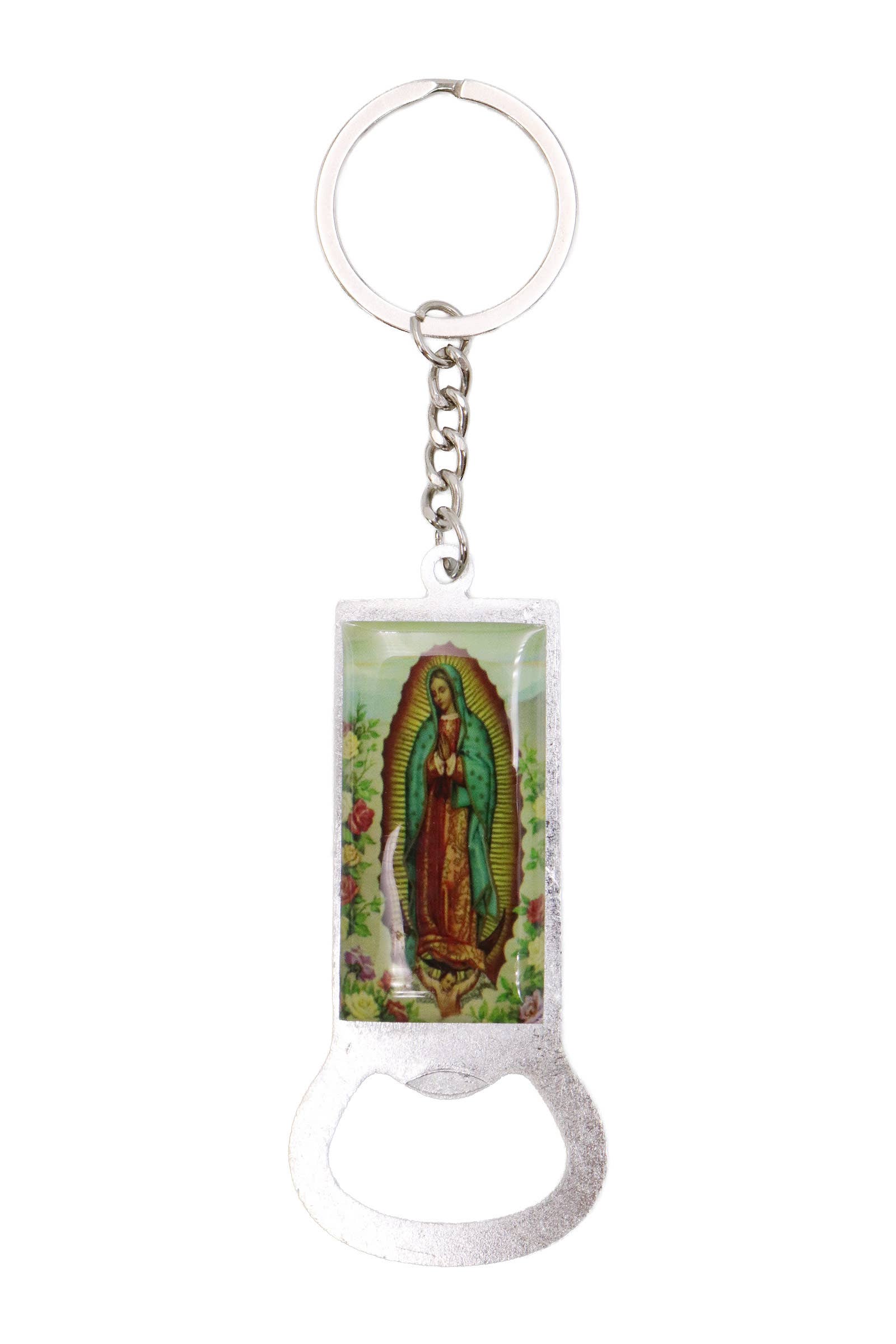 AS SHOWN Guadalupe Metal Bottle Opener Keychain for wholesale on Faire2